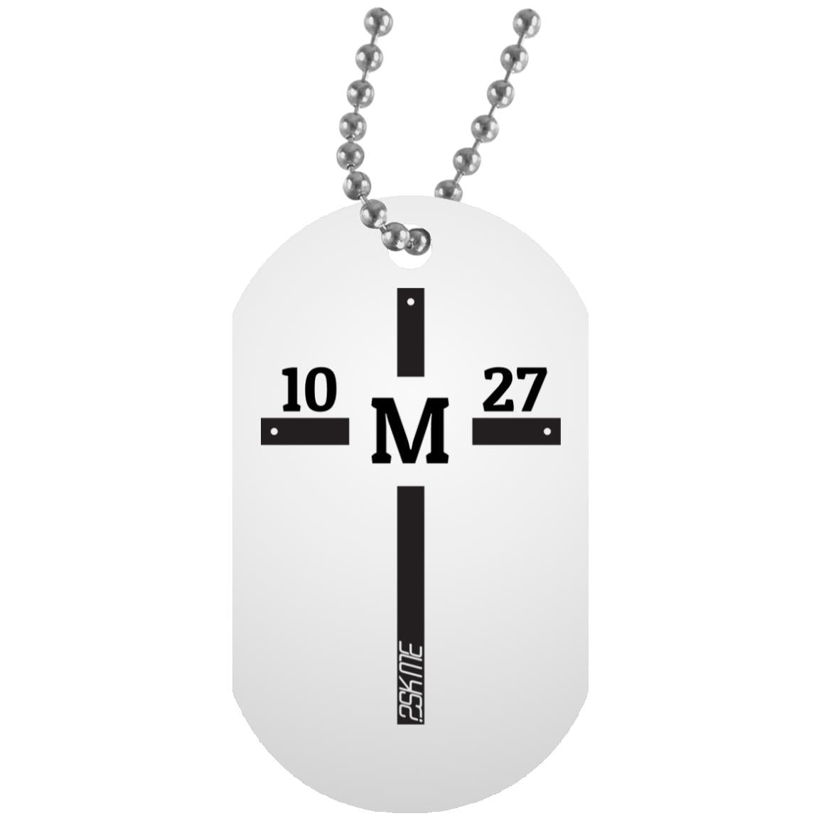 Custom Verse White Dog Tag